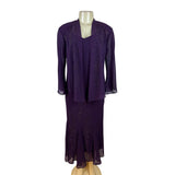 R&M Richard’s Women’s Purple Sleeveless Formal Dress With Matching Jacket Sz 8