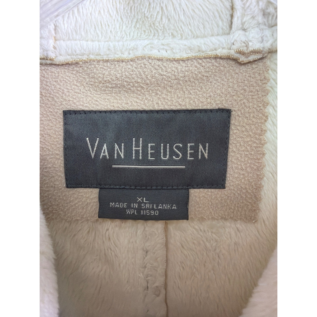 Van Heusen Mens Tan Polyester Hooded Fleece Zip Jacket XL Soft Warm Sherpa Lined Van Heusen Mens Tan Polyester Hooded Fleece Zip Jacket XL Soft Warm Sherpa Lined