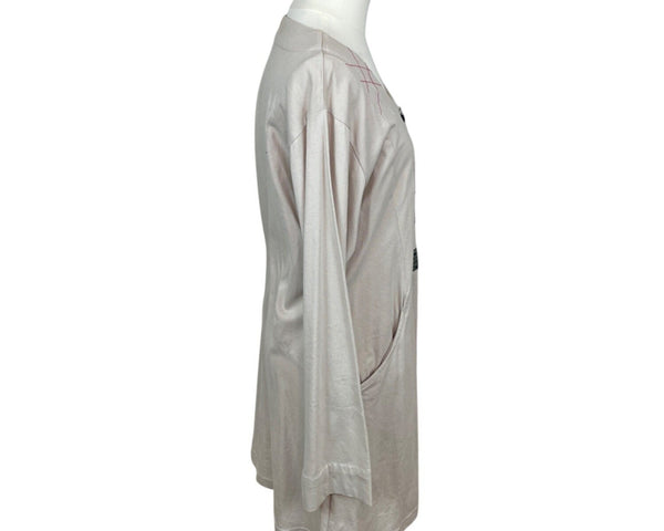 Tulip Womens Beige & Black Buttoned Cotton Long Sleeve Dress Sz L - New