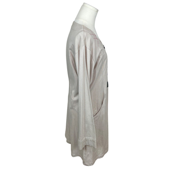 Tulip Womens Beige & Black Buttoned Cotton Long Sleeve Dress Sz L - New