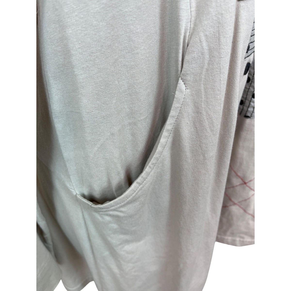 Tulip Womens Beige & Black Buttoned Cotton Long Sleeve Dress Sz L - New