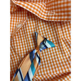 Izod Boys Orange Gingham Shirt & Striped Clip-On Tie Set Size 6