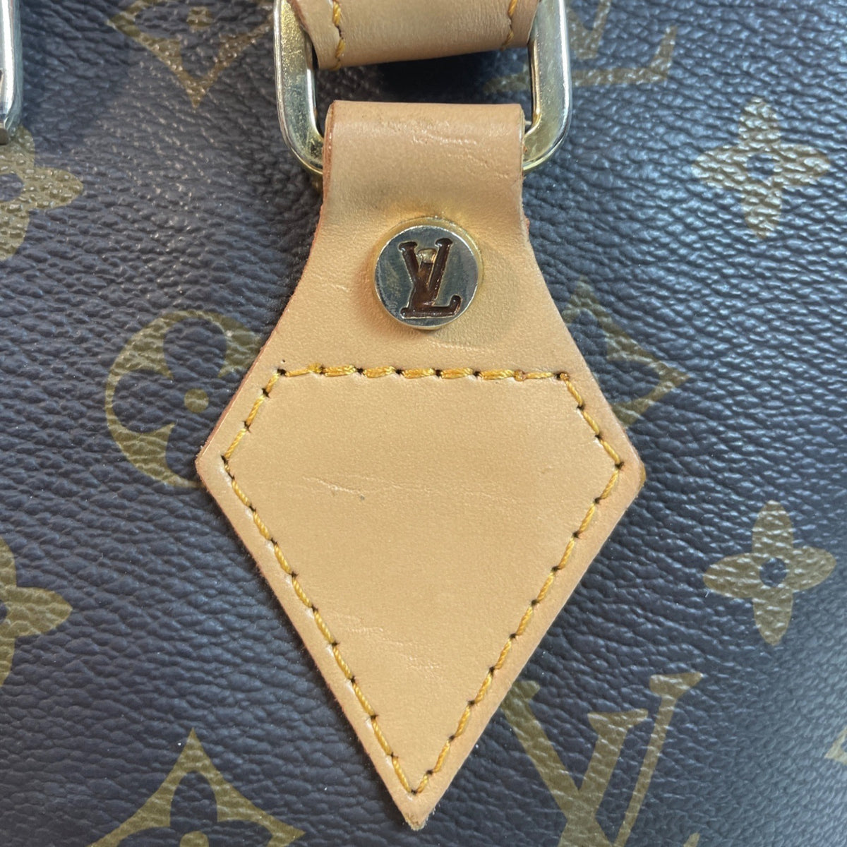Louis Vuitton Monogram Canvas Alma PM Tote Brown Leather Gold-Tone Hardware Sz M