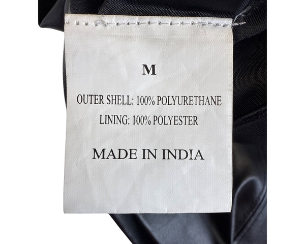 Black Faux Leather Womens Skirt With Back Zipper Medium Size