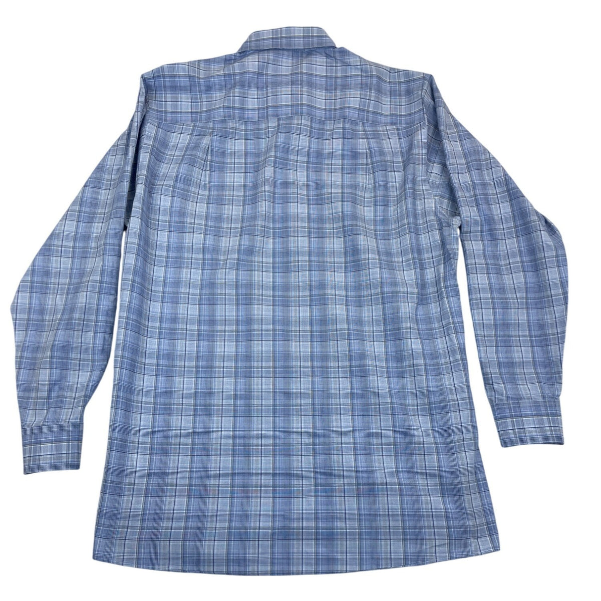 Calvin Klein Mens Blue Plaid Long Sleeve Button-Up Shirt Size 15 (32/33)