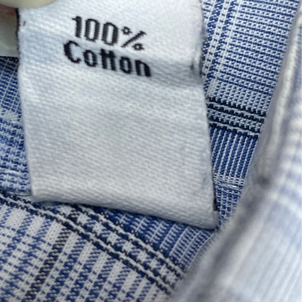 Calvin Klein Mens Blue Plaid Long Sleeve Button-Up Shirt Size 15 (32/33)