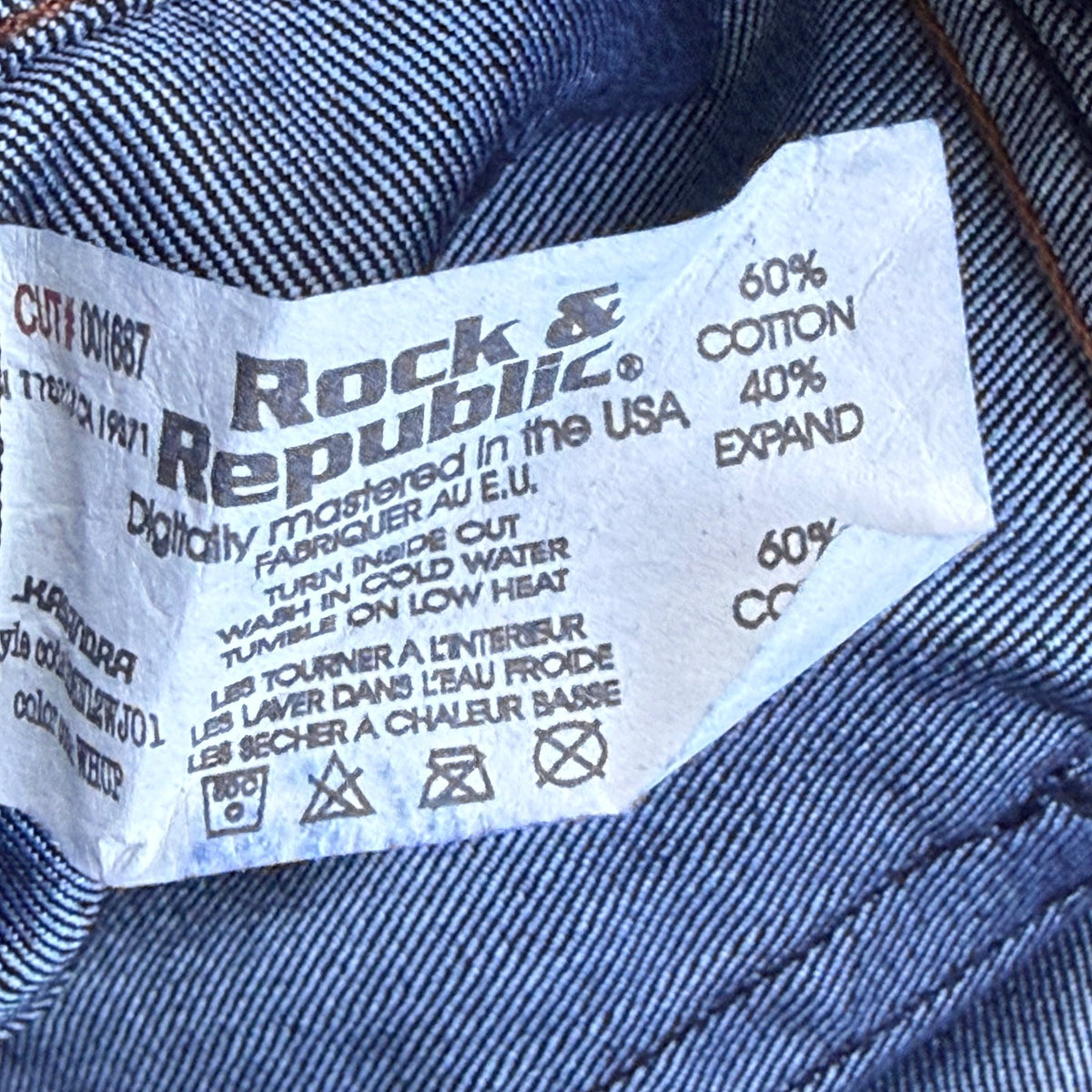 Rock & Republic Women's Dark Blue Denim Jeans Flare Style Logo Pockets Sz 28