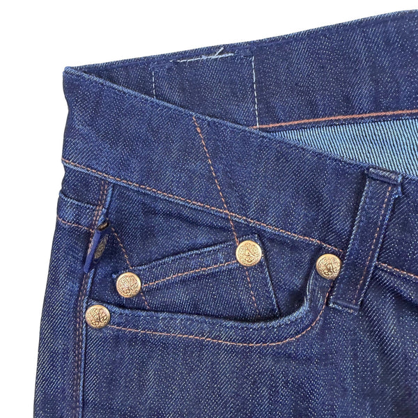 Rock & Republic Women's Dark Blue Denim Jeans Flare Style Logo Pockets Sz 28