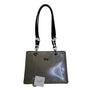 Beijo Classic Women’s Patent Gray With Black Straps & Silver Logo Tote Bag Sz L