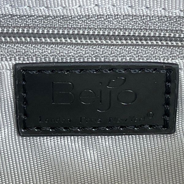 Beijo Classic Women’s Patent Gray With Black Straps & Silver Logo Tote Bag Sz L