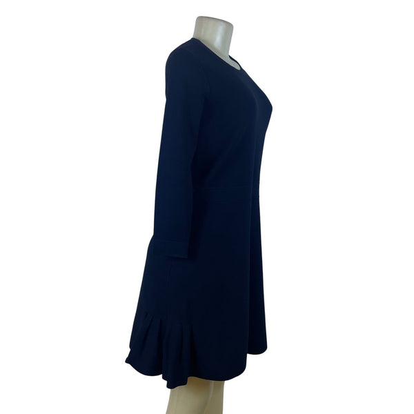 Ann Taylor Women's Black Long Sleeve A-Line Ruffle Hem Dress Size M