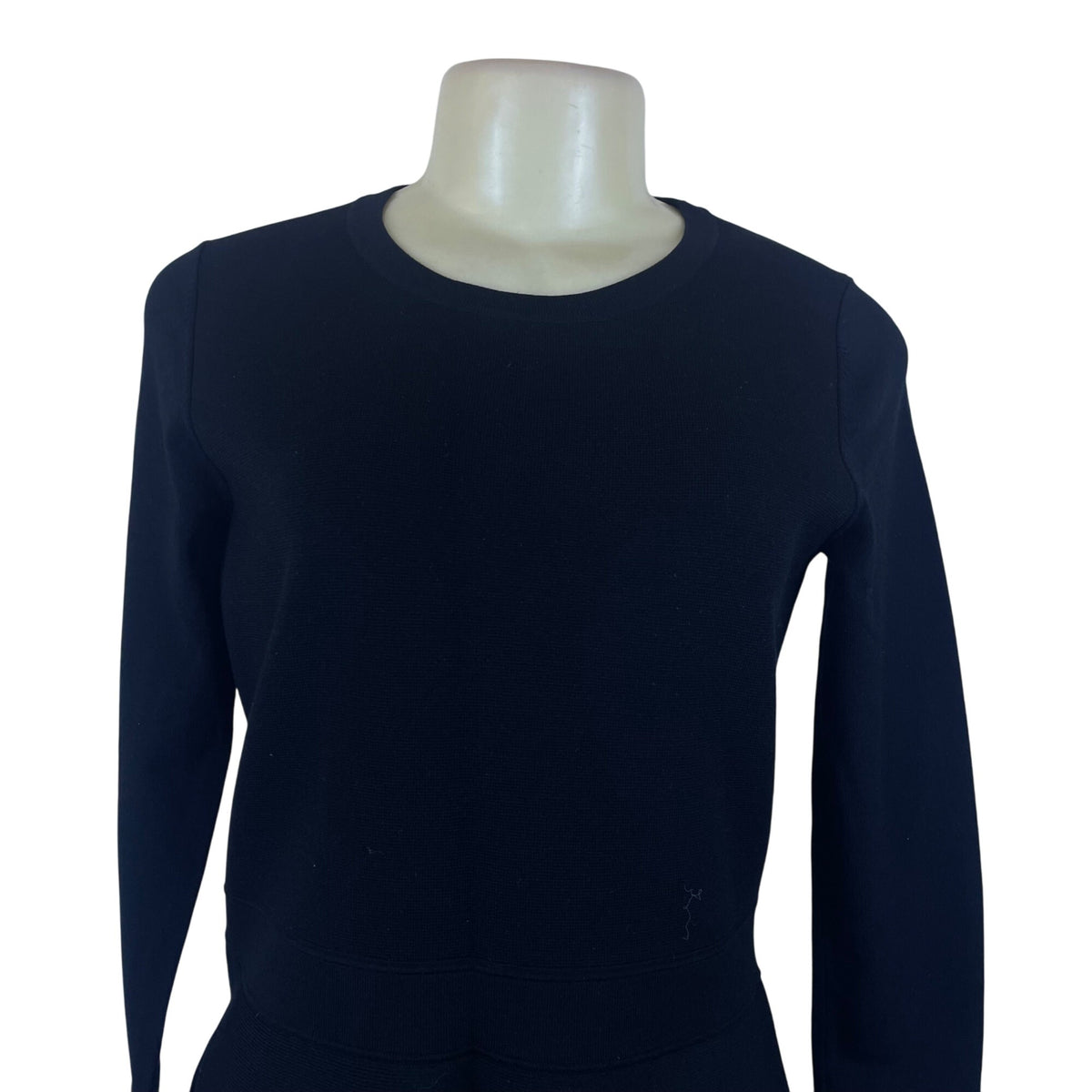 Ann Taylor Women's Black Long Sleeve A-Line Ruffle Hem Dress Size M