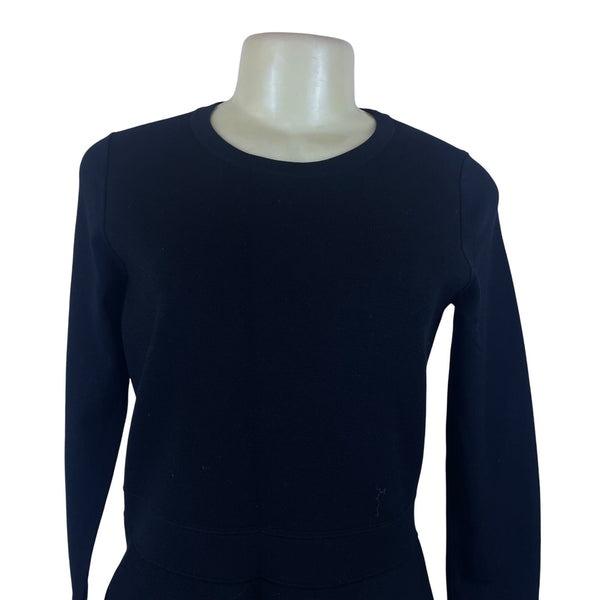 Ann Taylor Women's Black Long Sleeve A-Line Ruffle Hem Dress Size M