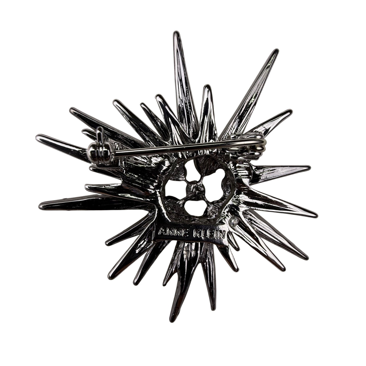 Anne Klein Womens Silver-Tone Starburst Rhinestone Brooch Pin Sparkling Design