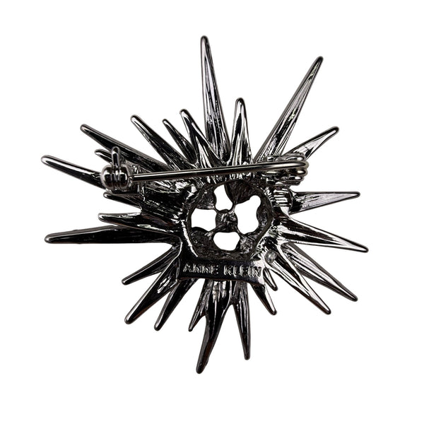 Anne Klein Womens Silver-Tone Starburst Rhinestone Brooch Pin Sparkling Design