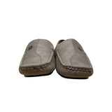 Bruno Marc Mens Beige Faux Leather Silver Accent Slip-On Flat Loafers Sz 9 - New