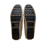 Bruno Marc Mens Beige Faux Leather Silver Accent Slip-On Flat Loafers Sz 9 - New