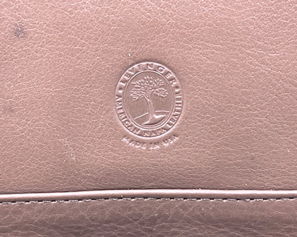 Levenger Vintage Tan Leather Slim Laptop Sleeve With Zipper Closure & Inner Pocket