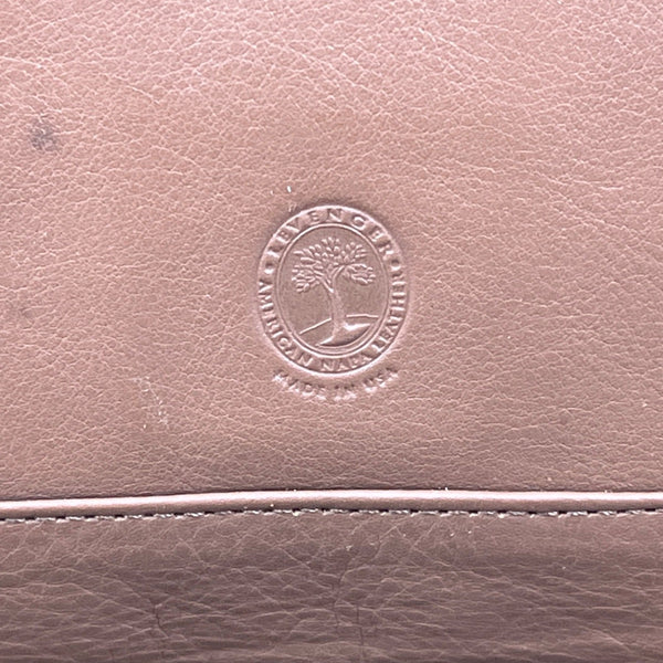 Levenger Vintage Tan Leather Slim Laptop Sleeve With Zipper Closure & Inner Pocket