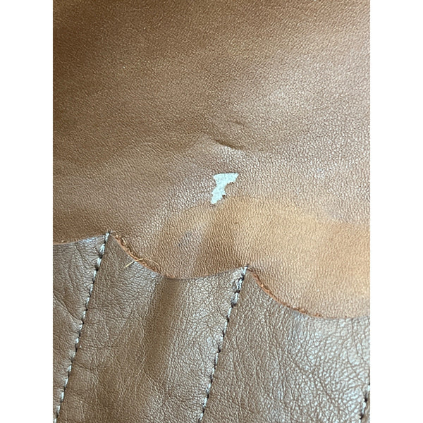 Levenger Vintage Tan Leather Slim Laptop Sleeve With Zipper Closure & Inner Pocket