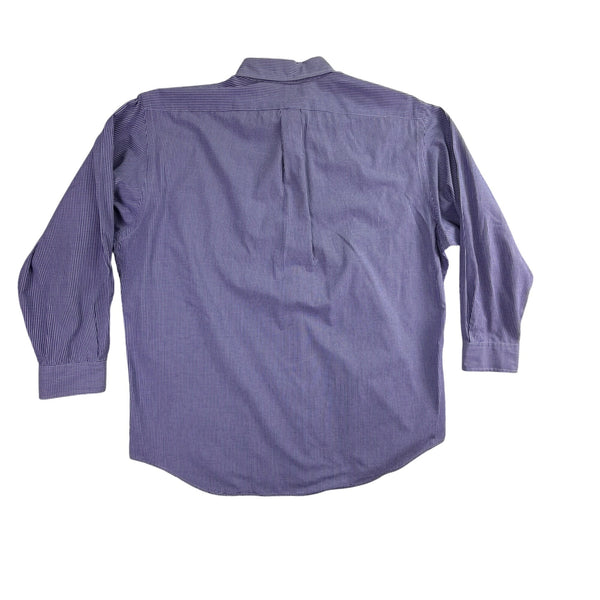 Ralph Lauren Mens Blue Cotton Button-Down Yarmouth Checked Shirt Size 16 1/2