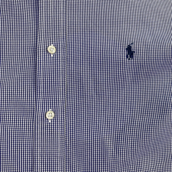Ralph Lauren Mens Blue Cotton Button-Down Yarmouth Checked Shirt Size 16 1/2