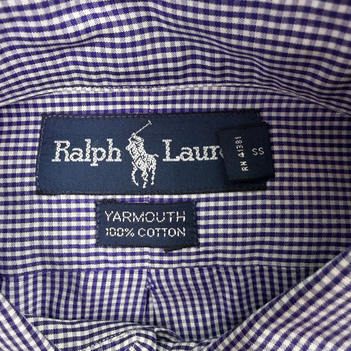 Ralph Lauren Mens Blue Cotton Button-Down Yarmouth Checked Shirt Size 16 1/2