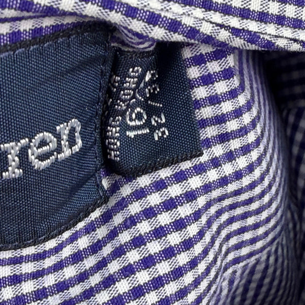 Ralph Lauren Mens Blue Cotton Button-Down Yarmouth Checked Shirt Size 16 1/2