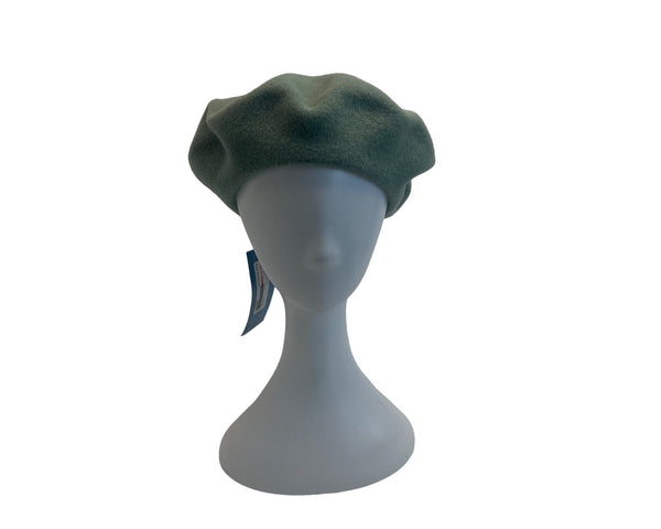 BeauChapeau Wool Beret Hat Green One Size Made In Canada