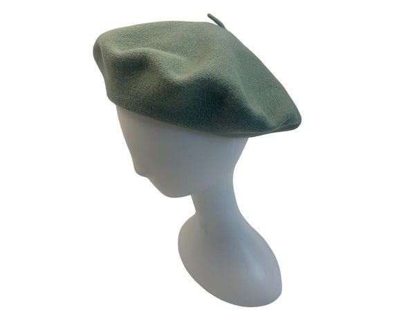 BeauChapeau Wool Beret Hat Green One Size Made In Canada