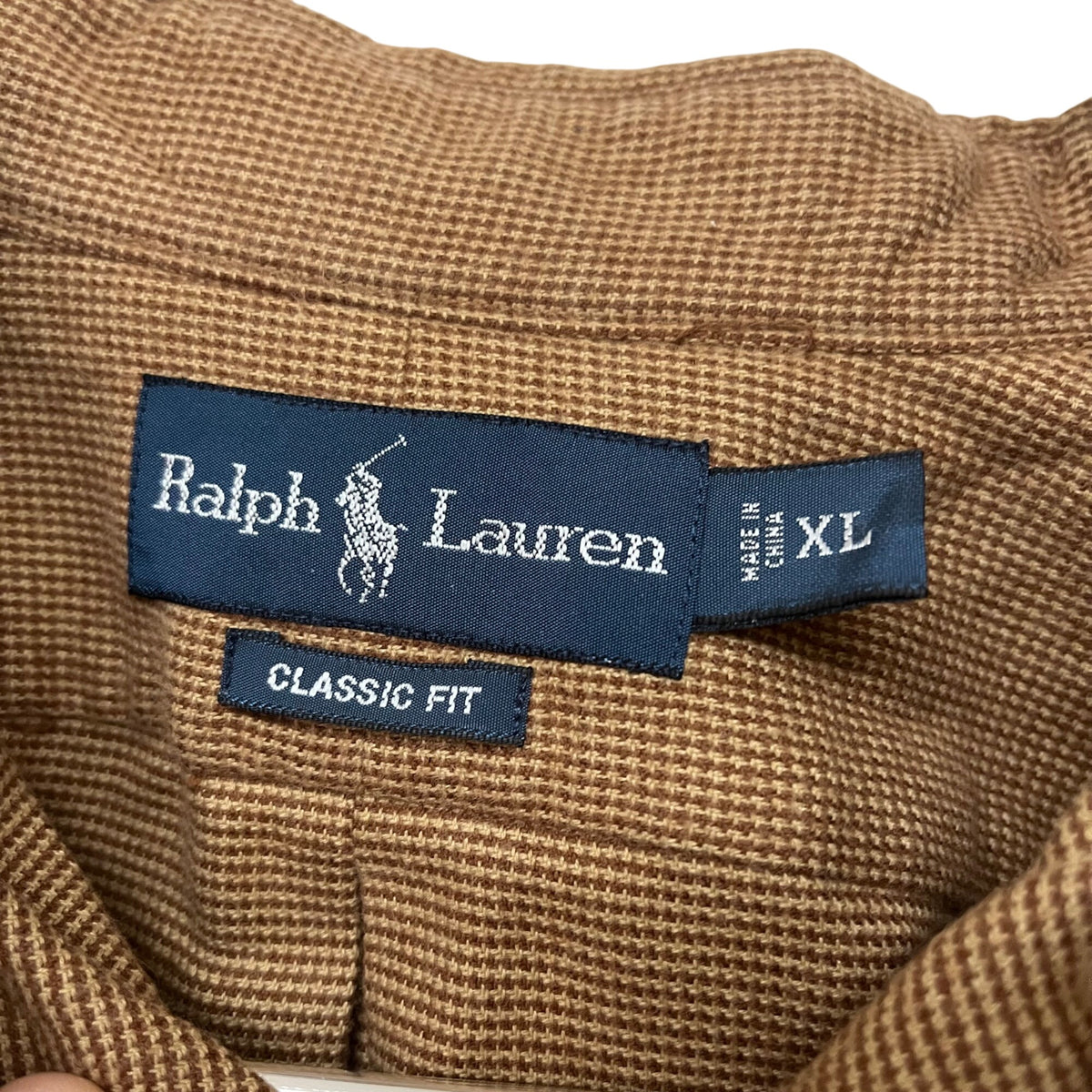 Ralph Lauren Mens Brown Cotton Classic Fit Button-Down Shirt XL Casual Long Sleeve