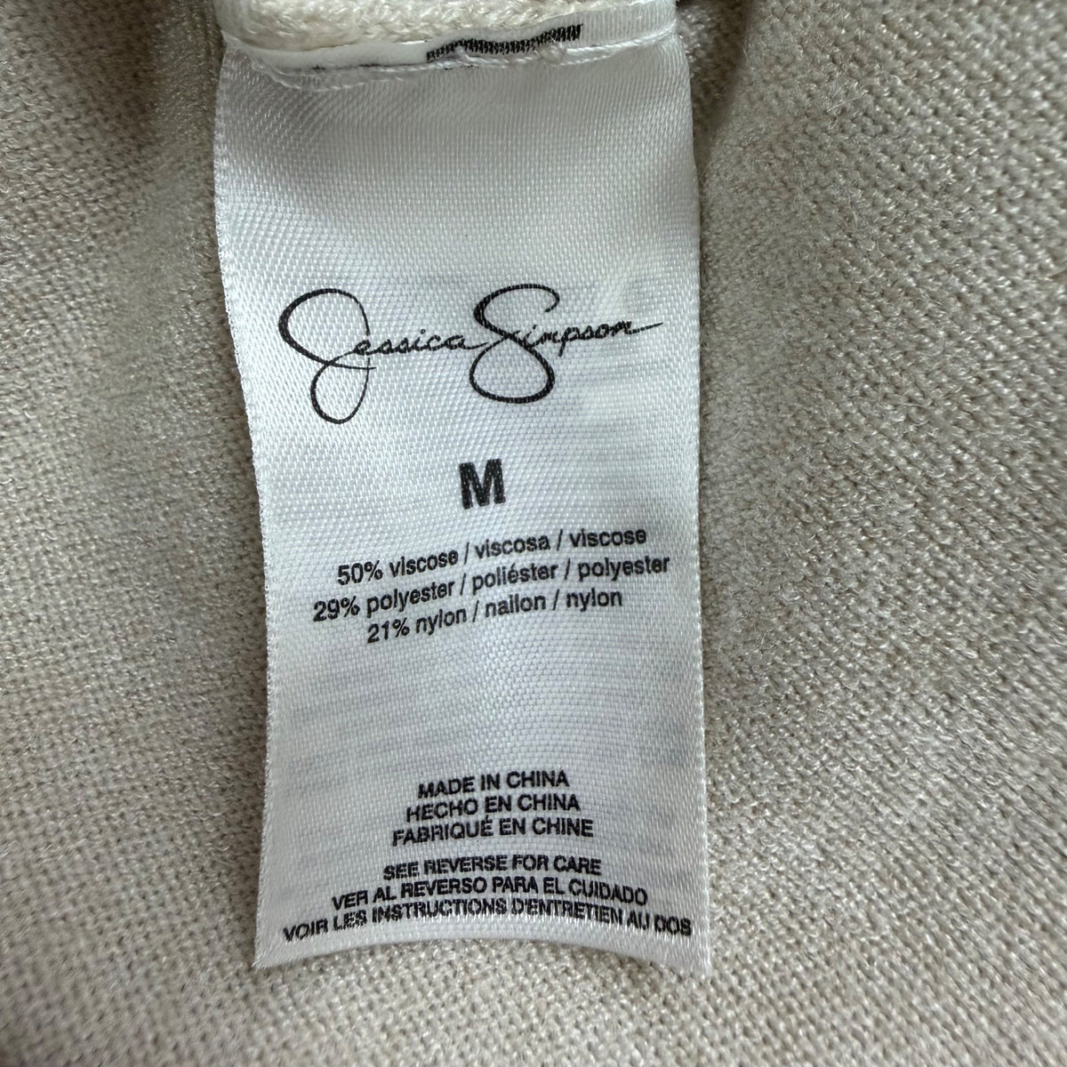 Jessica Simpson Womens Beige Knit Longline Cardigan With Buttons & Pockets Sz M