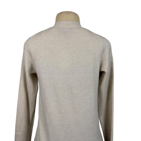 Jessica Simpson Womens Beige Knit Longline Cardigan With Buttons & Pockets Sz M