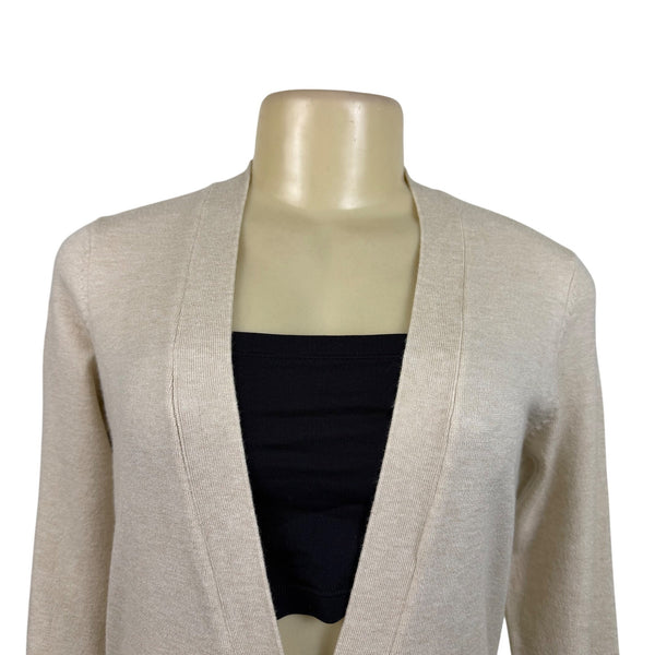 Jessica Simpson Womens Beige Knit Longline Cardigan With Buttons & Pockets Sz M