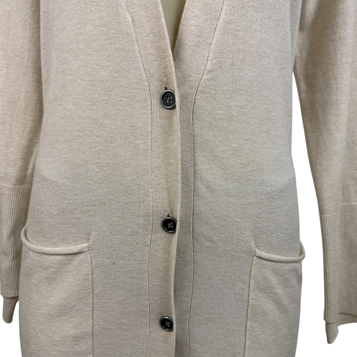 Jessica Simpson Womens Beige Knit Longline Cardigan With Buttons & Pockets Sz M