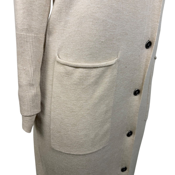 Jessica Simpson Womens Beige Knit Longline Cardigan With Buttons & Pockets Sz M