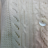 Bern Conrad Cream Cable Knit Cardigan With Pockets & Button Closure Sz M
