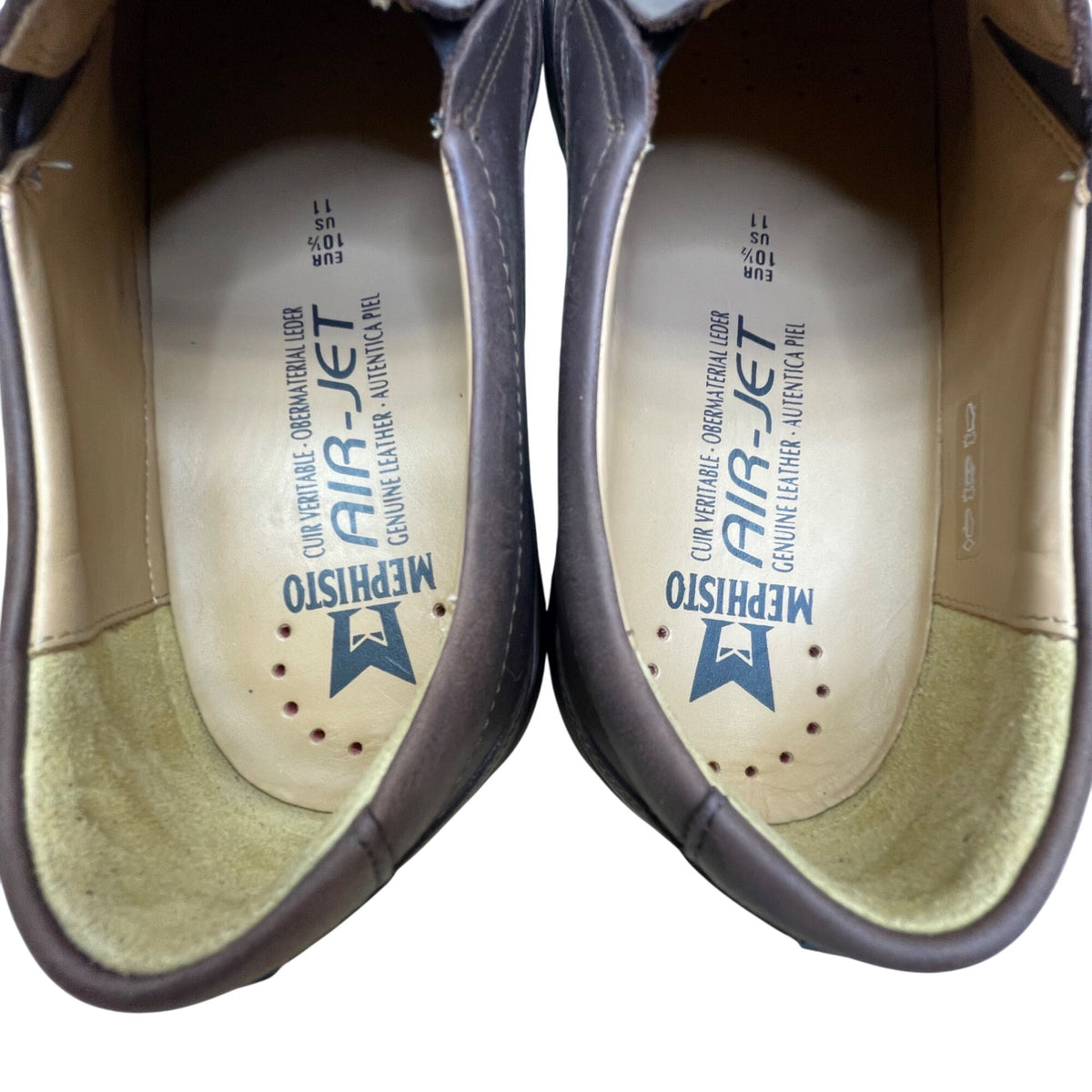 Mephisto Men’s Brown Leather Slip On Shock Absorber Air Jet Dress Shoes Size 11