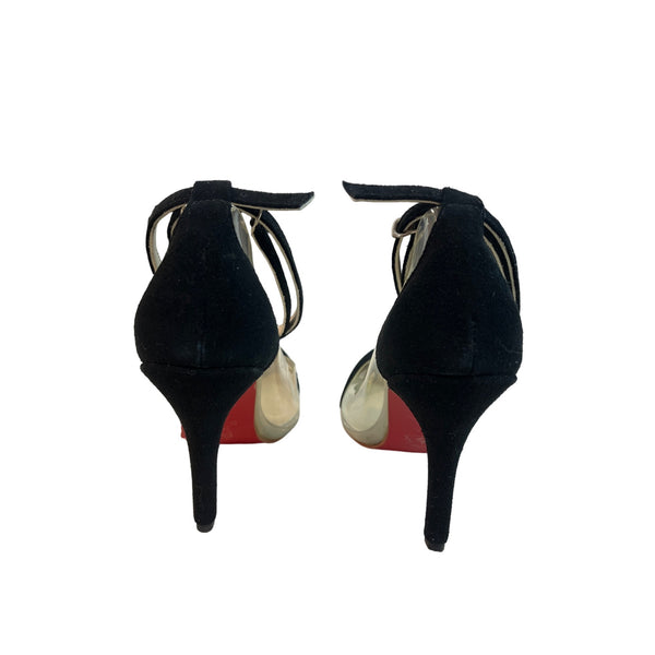 Christian Louboutin Clear and Black Suede Bis Un Bout Pump Sz 40 (US 9)