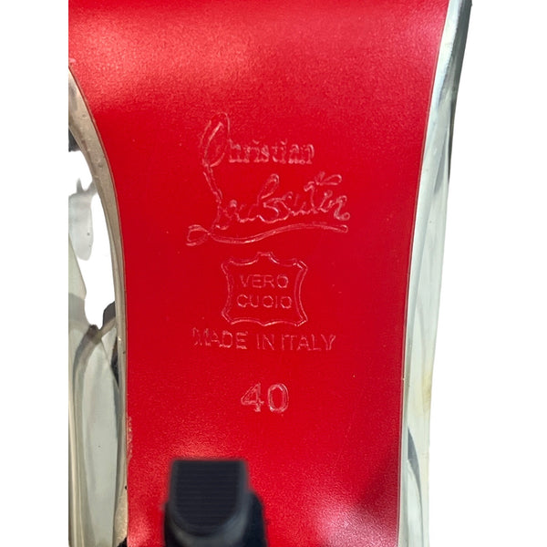Christian Louboutin Clear and Black Suede Bis Un Bout Pump Sz 40 (US 9)