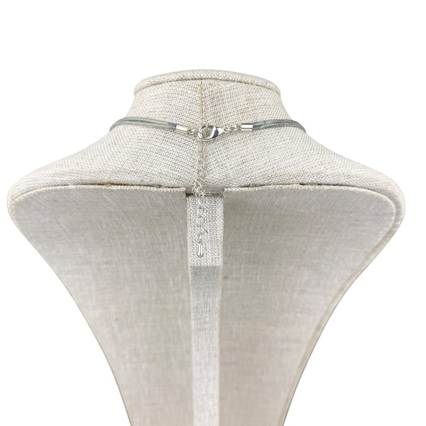 Silver Tone Long Chain Necklace Fish Pendant Adjustable Clasp Unique Design