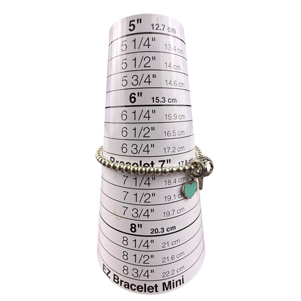 Tiffany & Co. AG925 Women's Silver Tone Beaded Charm Bracelet With Heart & Cross Charms