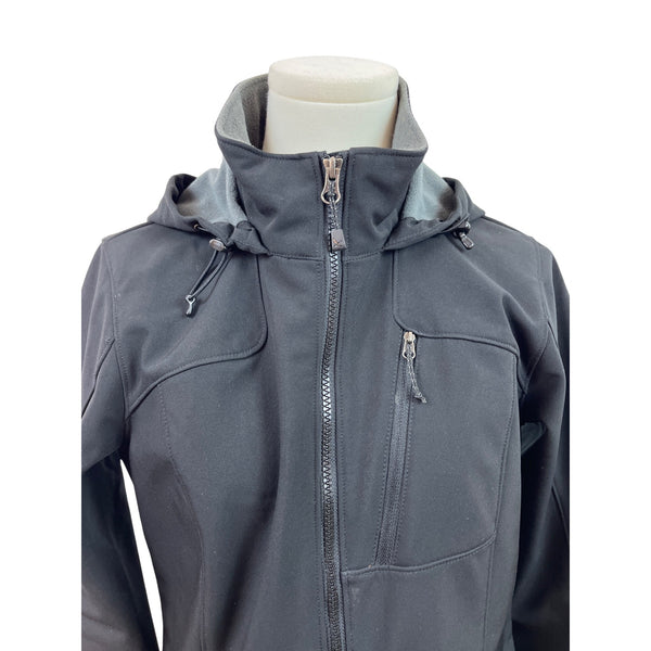 Eddie Bauer Womens Black Hooded Full-Zip Softshell Jacket With Pockets Szize M