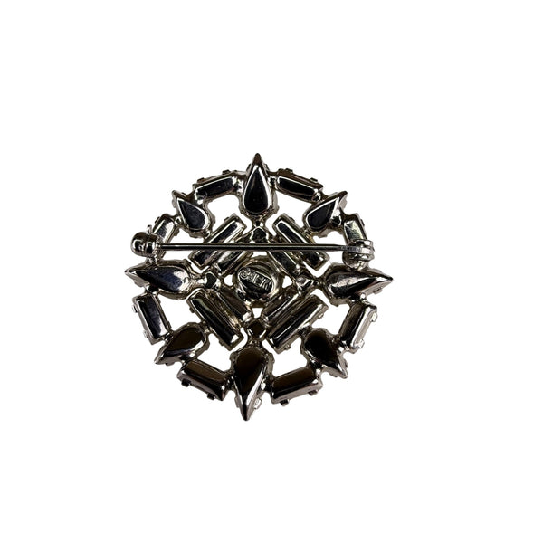 Weiss Vintage Pin Brooch Crystal Rhinestones Silver Tone Art Deco Costume Jewelry