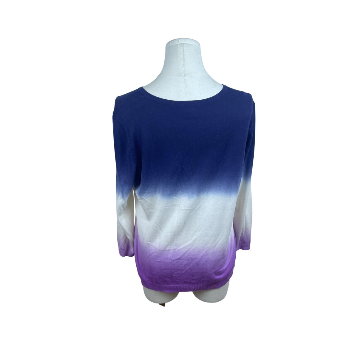 Talbots Womens Blue & Purple Ombré Cardigan Lightweight Knit Long Sleeve Size LP