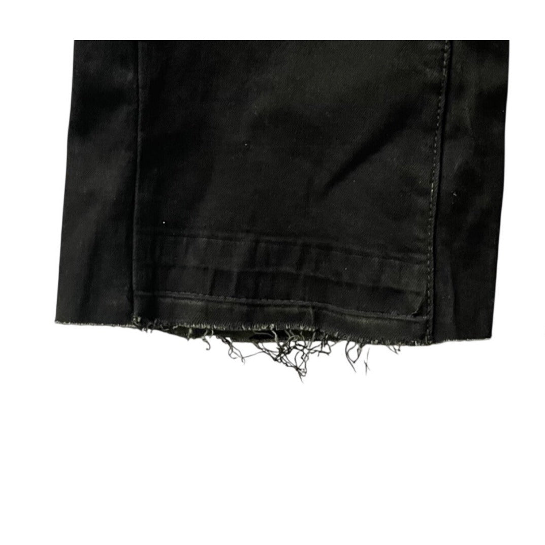 Military-Inspired Mens Green & Black Cotton Blend Cargo Pants Size 36 Ombre Fade Slim Fit