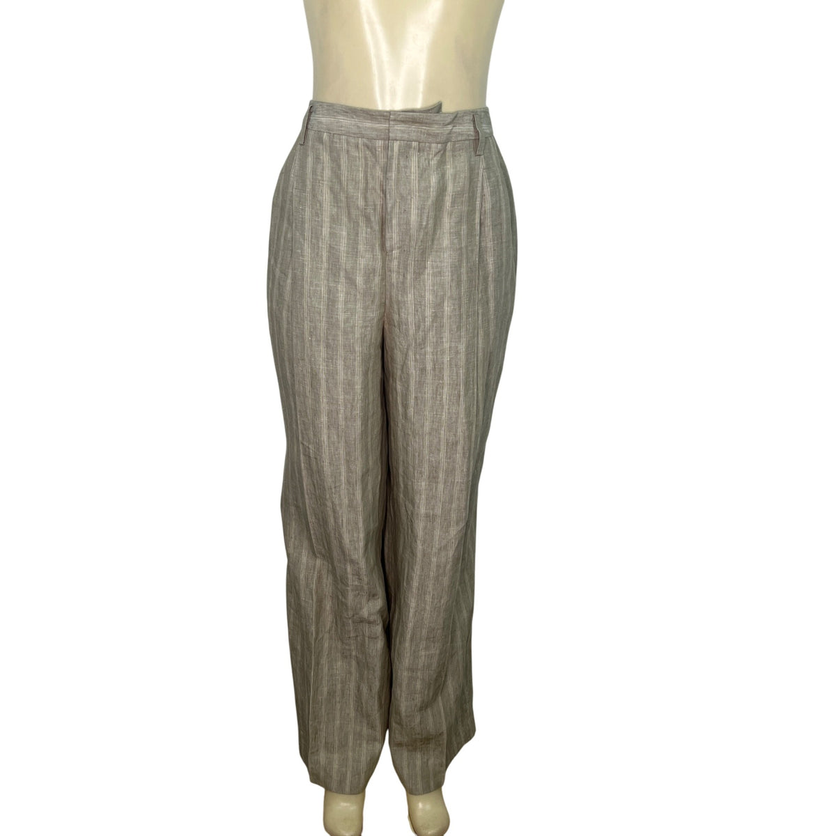 Ellen Tracy Womens Beige Striped  2-Piece Suit With Blazer & Pants Size 16 -New