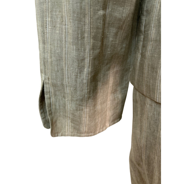 Ellen Tracy Womens Beige Striped  2-Piece Suit With Blazer & Pants Size 16 -New