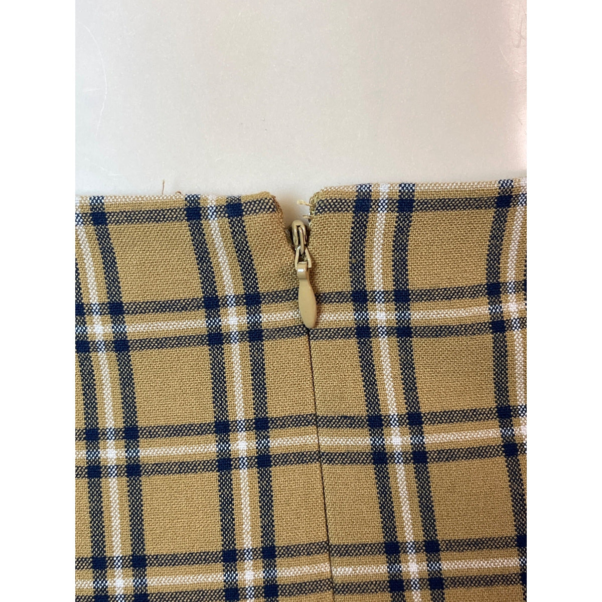 Loft Women's Mustard Yellow & Black Grid Pattern High Waist Short Skirt Sz 6P