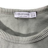 Stradivarius Womens Ribbed Gray Tank Top Sleeveless Cropped Style Size S Casual